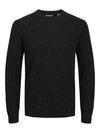 JACK & JONES JJEDAMIAN Melange Crew Neck Jumper - Men's Stylish Knit Sweater