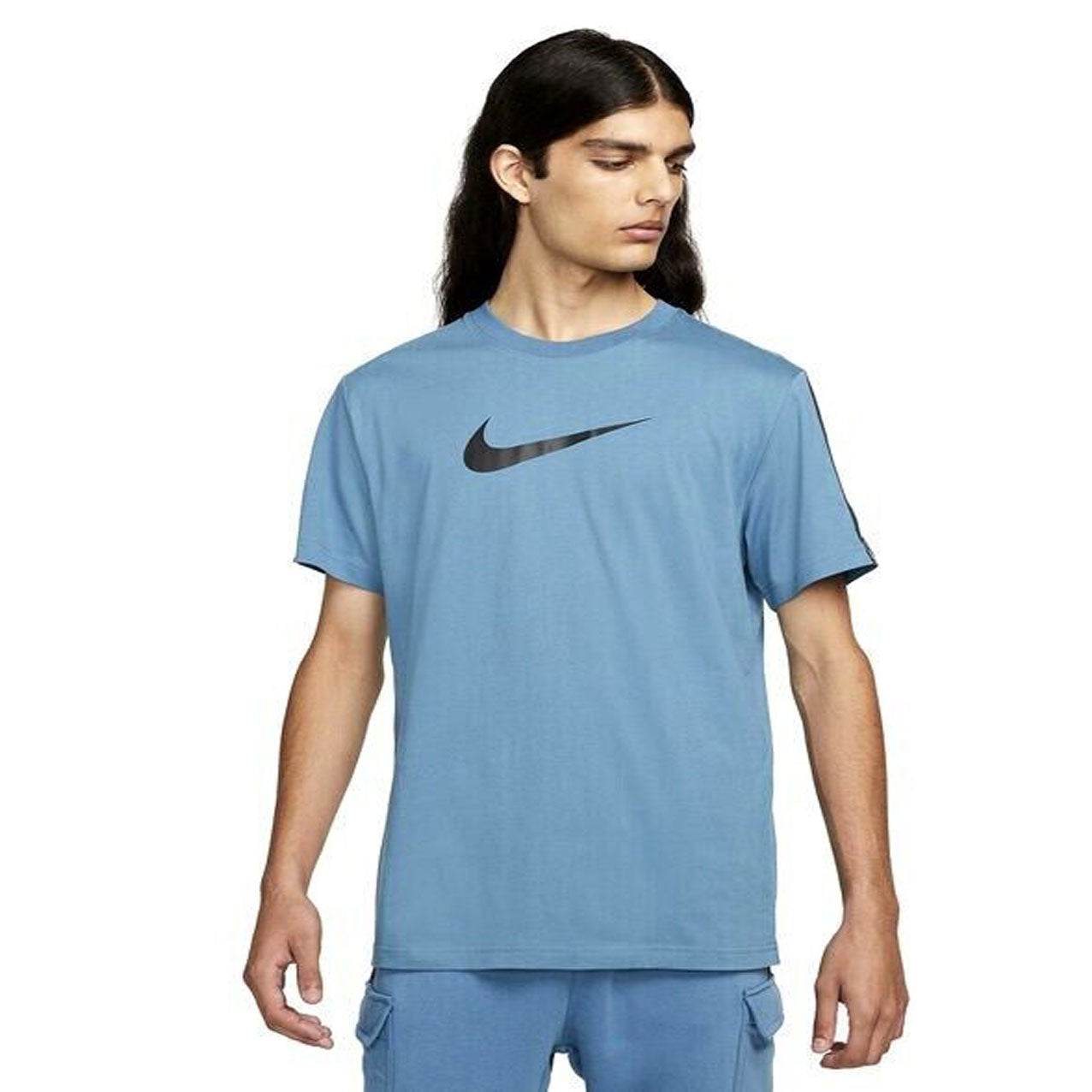 NIKE REPEAT TAPE TEE TEAL BLUE