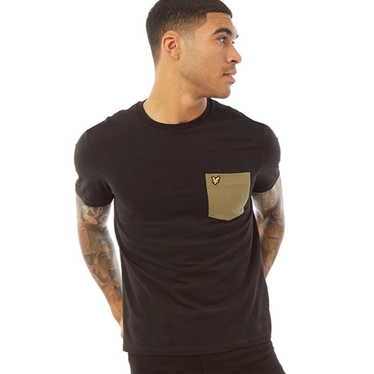 Lyle & Scott Men's Contrast Pocket Tee Black/Green