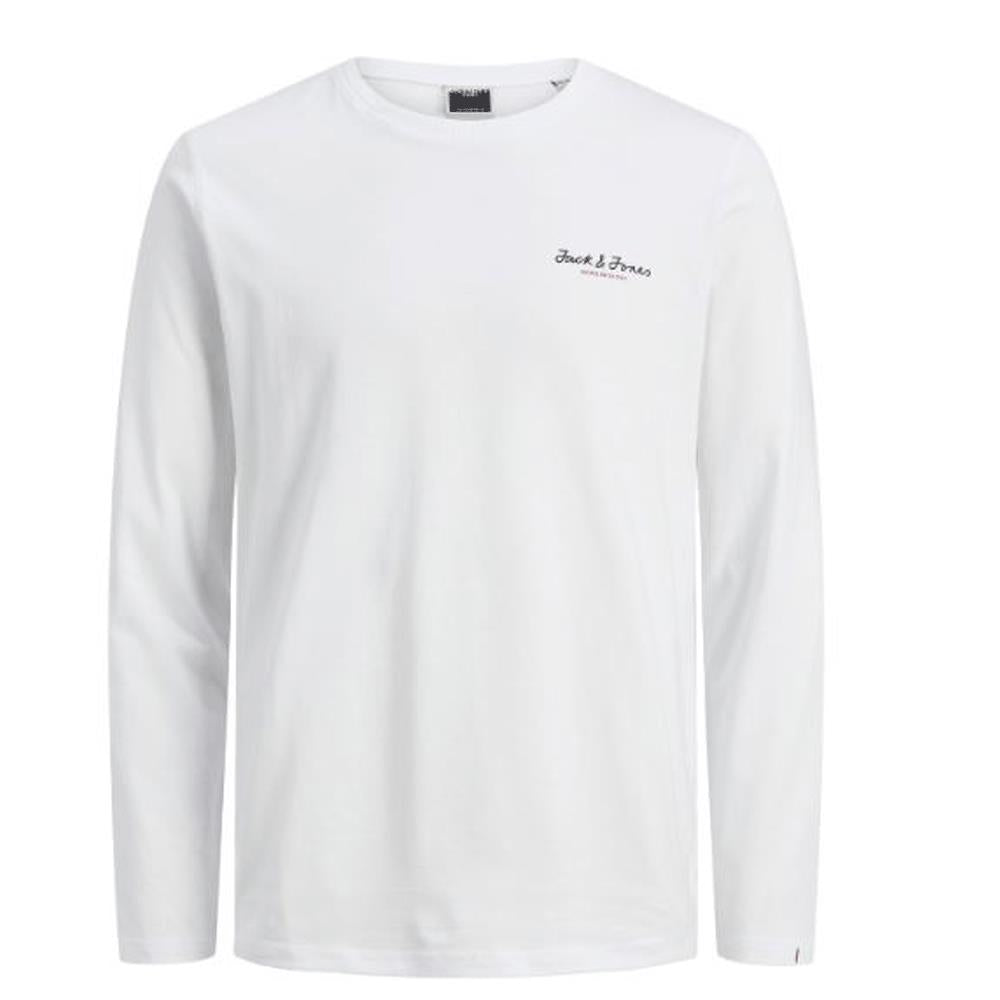 jack & jones men's jcoberg long sleeve tee white