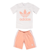 ADIDAS BABY SHORT TEE SET PEACH/WHI