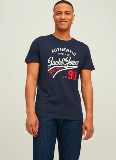 JACK & JONES JJETHAN 3PK TEE BLK/WHI/NAVY