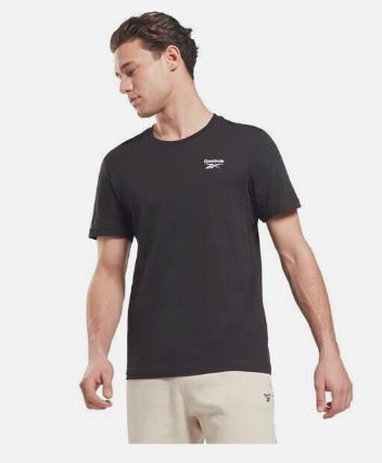 REEBOK SMALL CHEST LOGO TEE BLACK