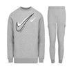 NIKE  MULTI SWOOSH LOGO CREW SUIT GREY