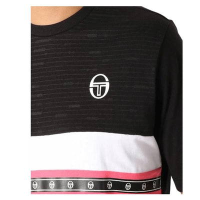 Sergio Tacchini mens tee black/pink casual crew neck t-shirt