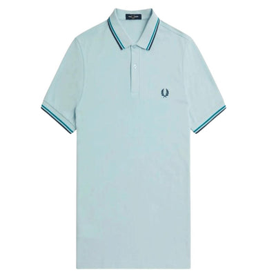 Fred Perry Men's Twin Tipped Polo L Blue/Teal/Navy Casual Icon Shirt