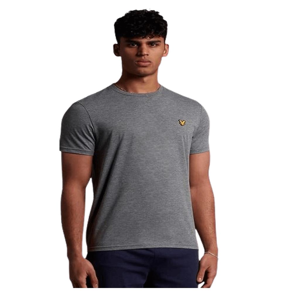 Lyle & Scott Men's plain tee Crew Neck L Grey Marl t-shirt