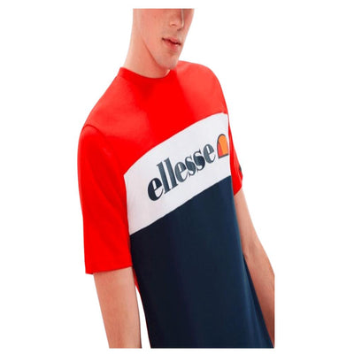 Ellesse Morbila Tee Red/Navy/White Stylish Men's Cotton Crew Neck Top