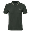 Fred Perry Dark Green Twin Tipped Polo Stylish Men's Wear POLO