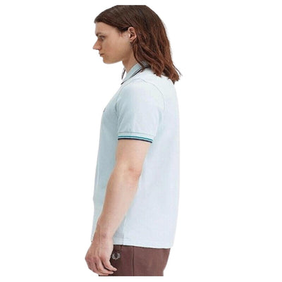 Fred Perry Men's Twin Tipped Polo L Blue/Teal/Navy Casual Icon Shirt