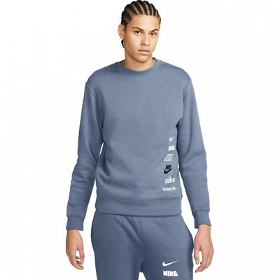 NIKE STACK LOGO CREW SUIT BLUE