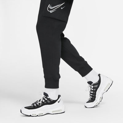 NIKE MULTI SWOOSH LOGO CREW SUIT BLACK