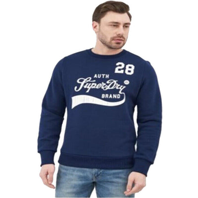 Superdry Crew Neck Sweat Mens Casual Pullover Sweater Regal Navy - MRGOUTLETS