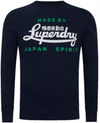 Superdry Mens Navy Long Sleeve Jumper Crew Neck Pullover Casual Top