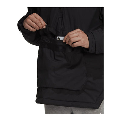 Adidas Mens Jacket Hooded Black Jacket Anorak Utilitas Winter Running Jacket - MRGOUTLETS