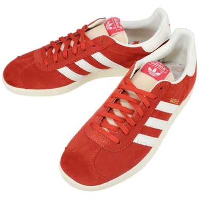 Adidas  Gazelle Mens Low Top Lace Up Trainers Gym Sneakers Red Classic Trainers - MRGOUTLETS