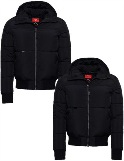 Superdry Mens Mountain Recreational Jacket Black Long Sleeve Jacket - MRGOUTLETS