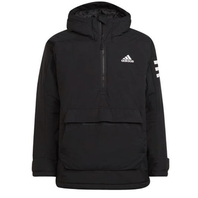 Adidas Mens Jacket Hooded Black Jacket Anorak Utilitas Winter Running Jacket - MRGOUTLETS