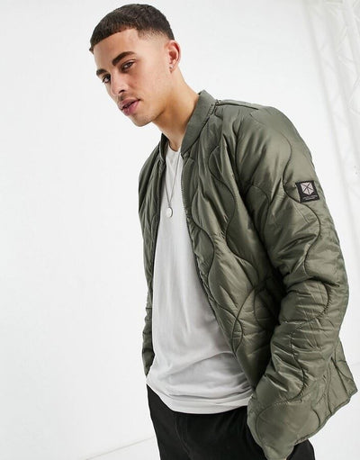 Jack & Jones Jacket Mens Full Zip Jacket Long Sleeve Jacket Dusty Olive - MRGOUTLETS