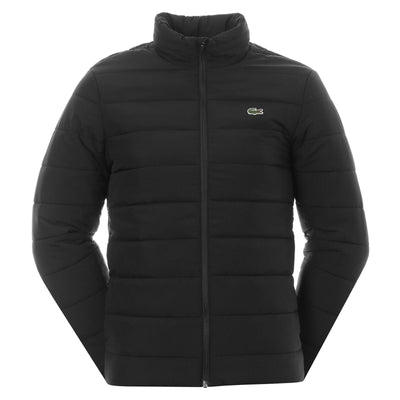 Lacoste Jacket Mens Water Resistant Black Jacket Full Sleeve Logo Jacket - MRGOUTLETS