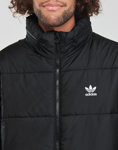 Adidas Mens Jacket Essentials Padded Puffer Jacket Black Winter Zip Coat - MRGOUTLETS