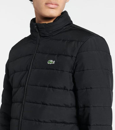 Lacoste Jacket Mens Water Resistant Black Jacket Full Sleeve Logo Jacket - MRGOUTLETS