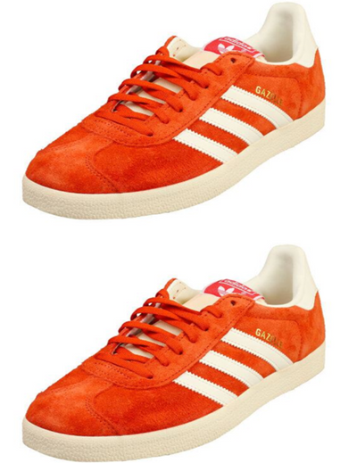 Adidas  Gazelle Mens Low Top Lace Up Trainers Gym Sneakers Red Classic Trainers - MRGOUTLETS