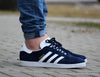 Adidas Mens Gazelle Trainers Navy Originals Retro Suede Trainers - MRGOUTLETS