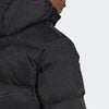 Adidas Mens Jacket Black Hooded Puffer Jacket Long Sleeve Full Zip Jacket - MRGOUTLETS