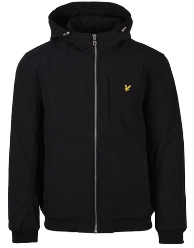 Lyle & Scott Jacket Softshell Zip Jacket Mens Black Winter Jacket Long Sleeve - MRGOUTLETS