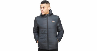 Fila Padded Jackets Mens Reversible Alpino Full Zip Jacket Coat Hoody Pockets - MRGOUTLETS