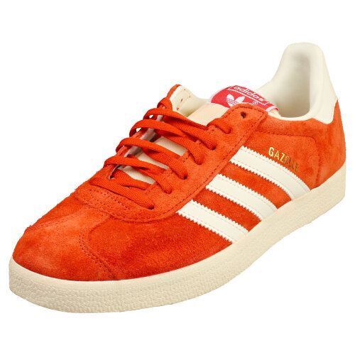 Adidas  Gazelle Mens Low Top Lace Up Trainers Gym Sneakers Red Classic Trainers - MRGOUTLETS