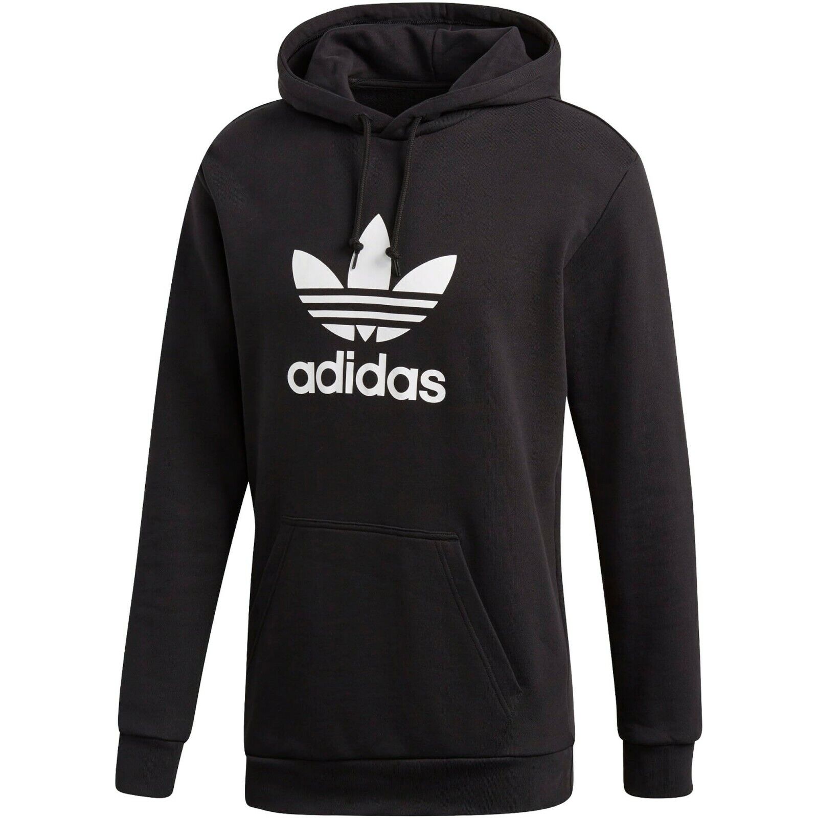 Adidas Mens Hoodie Sports Graphic Pullover Trefoil Hoodie Sweatshirt - MRGOUTLETS
