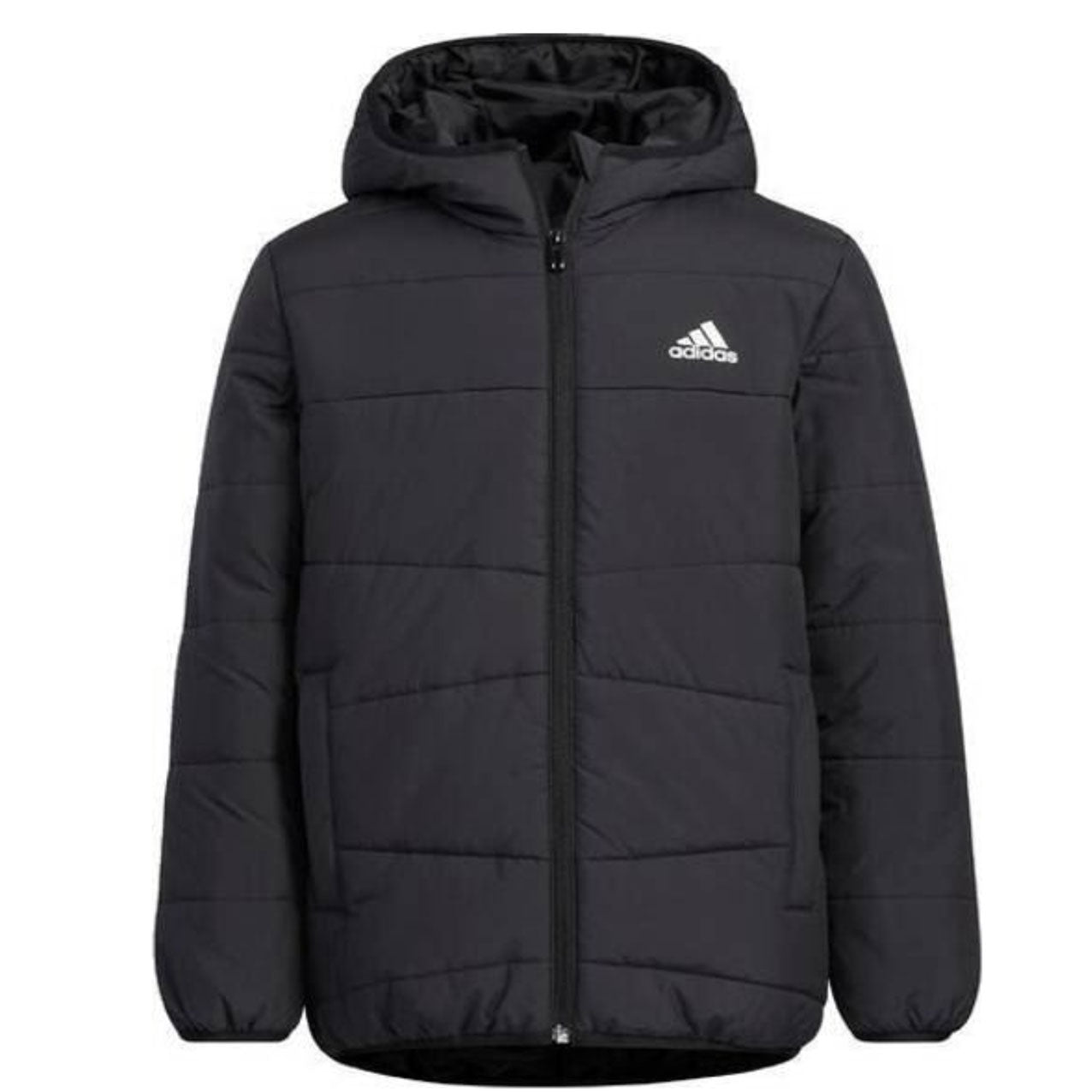 Adidas Youth Padded Jacket Full Zip Hoodie Winter Coat Black Jacket Lo MRGOUTLETS