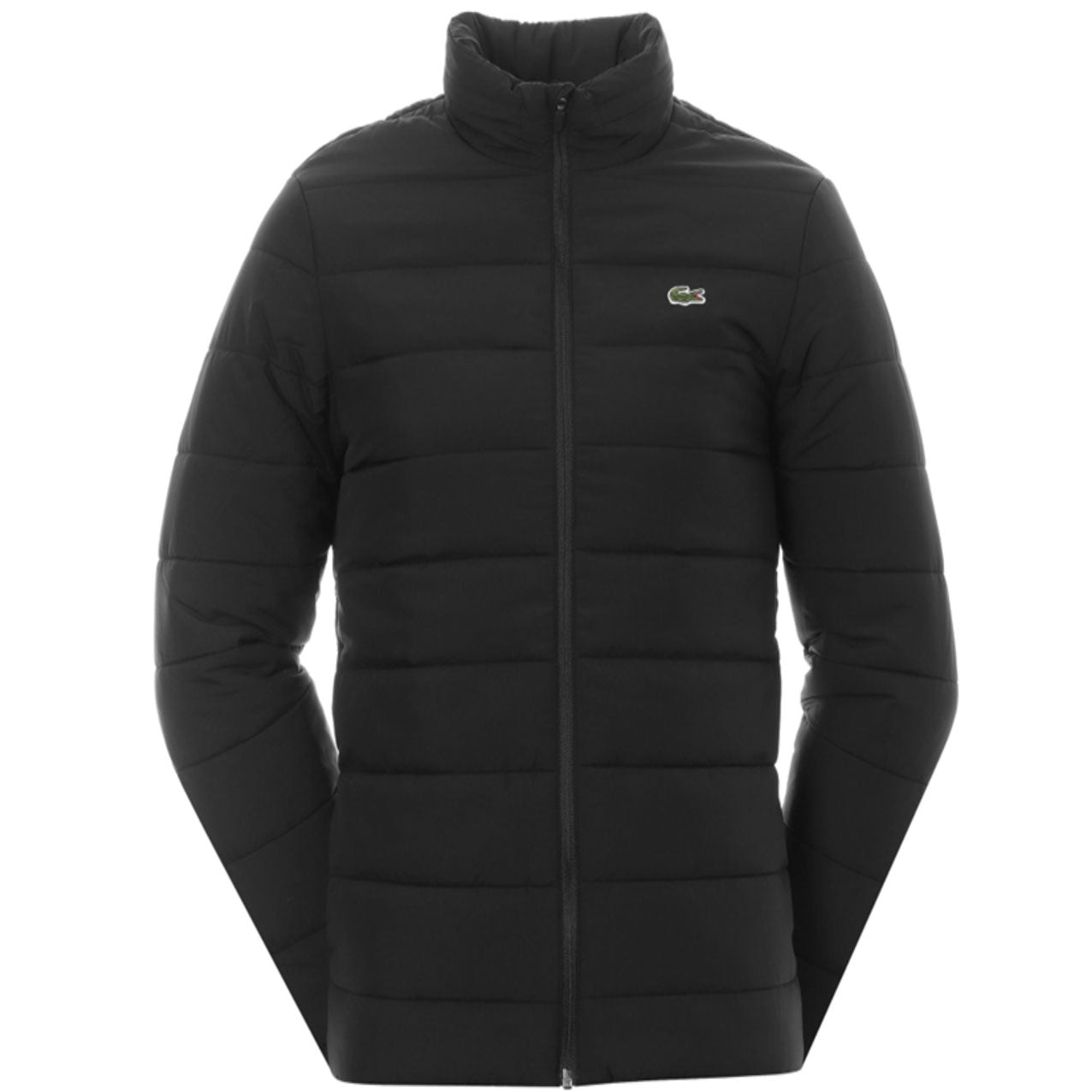 Lacoste Jacket Mens Water Resistant Black Jacket Full Sleeve Logo Jacket - MRGOUTLETS