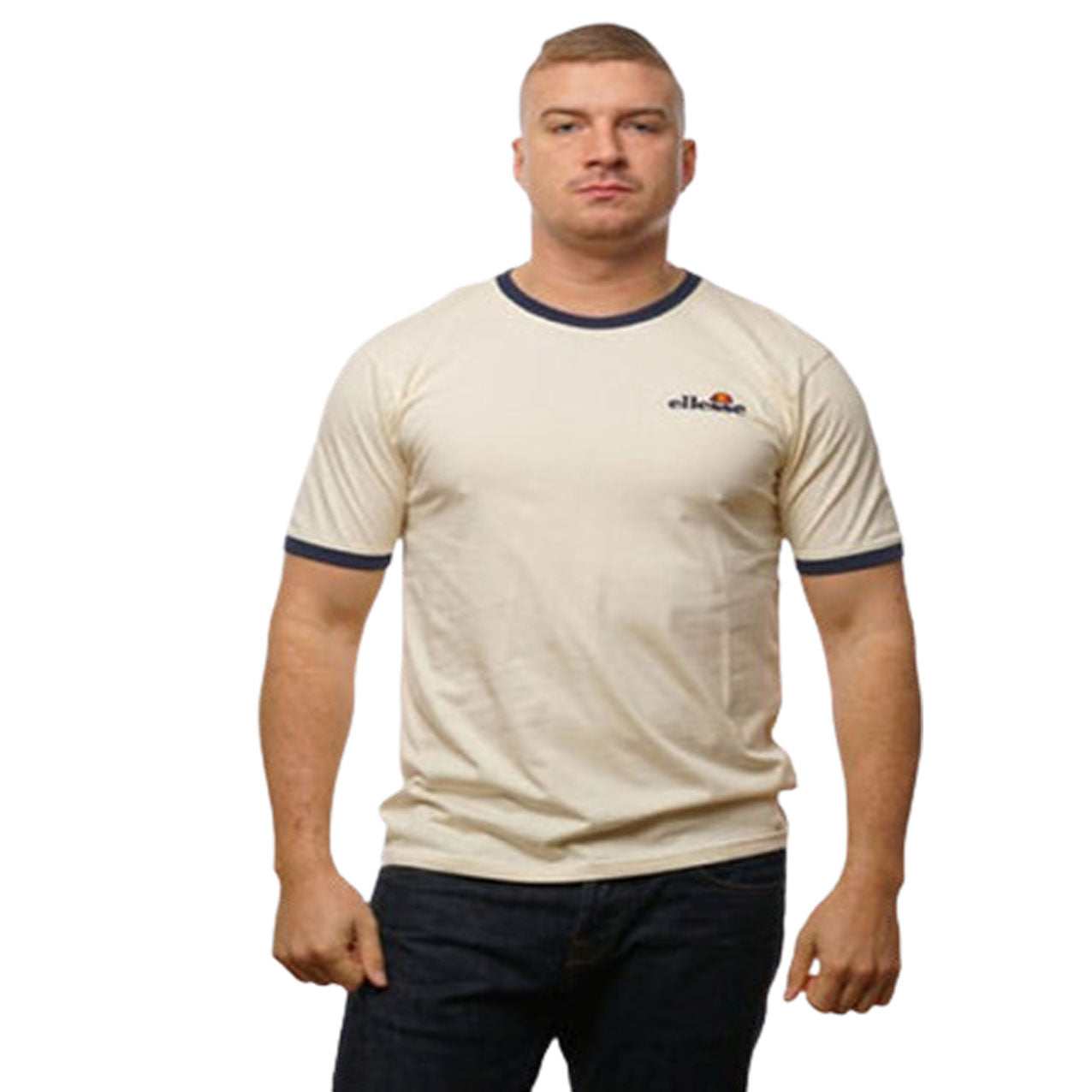 ELLESSE MEDUNO TEE OFF WHITE/NAVY - MRGOUTLETS