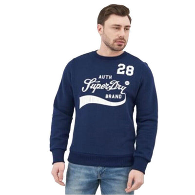 Superdry Crew Neck Sweat Mens Casual Pullover Sweater Regal Navy - MRGOUTLETS