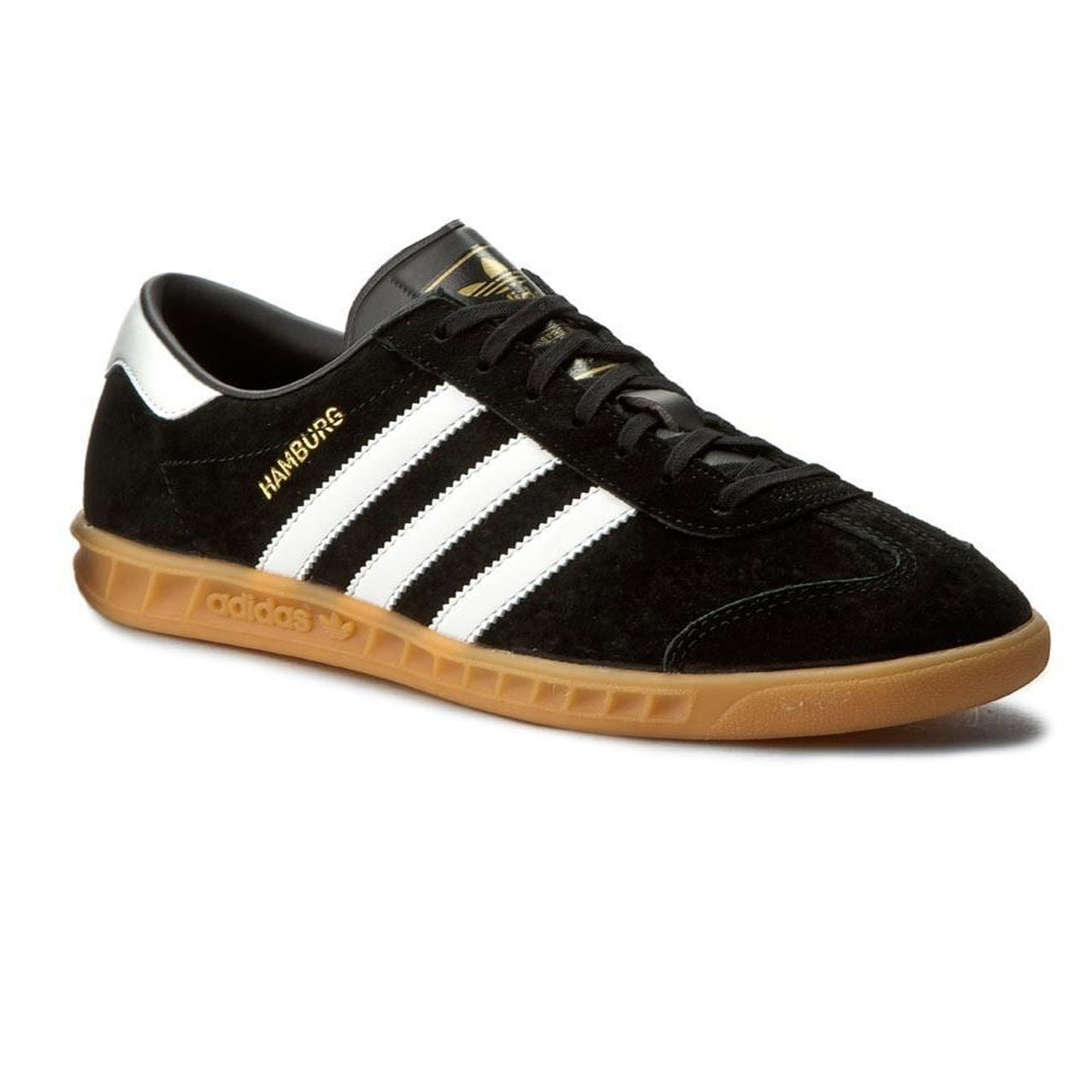 Adidas Hamburg Trainers Mens Black Classic Retro Trainers Suede Gym Trainers - MRGOUTLETS