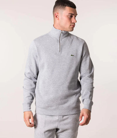 LACOSTE QUARTER ZIP SWEAT L GREY