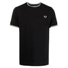 FRED PERRY  TWIN TIPPED TEE BLACK - MRGOUTLETS